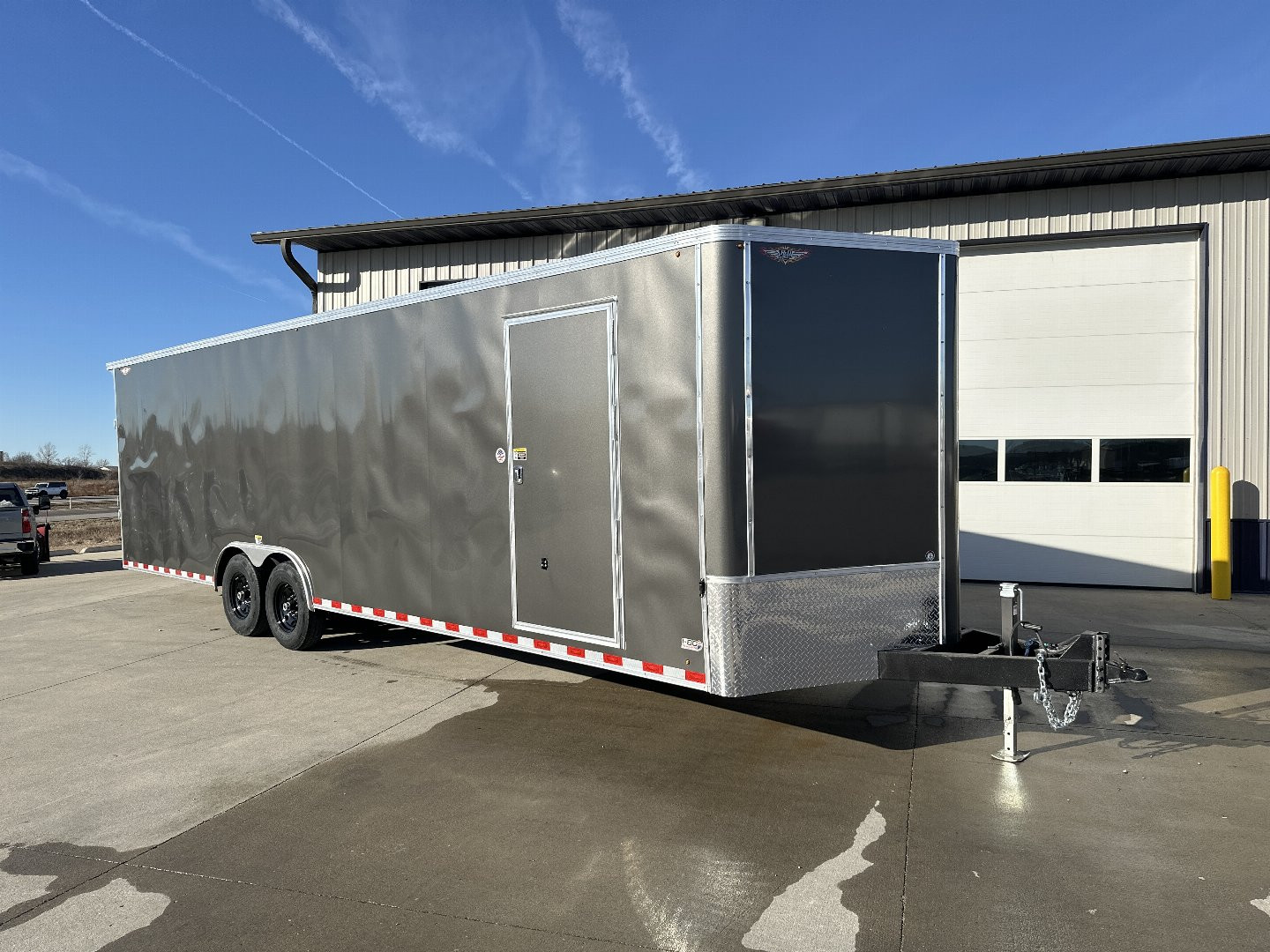 New 2025 H&H Trailers 8.5'x28' 14k Flat Top V-Nose Enclosed Car Hauler Trailer