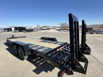 New 2025 H&H Trailers 8.5'x19'+3' 22k Topline I-Beam Industrial Flatbed Equipment Trailer