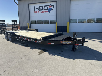 New 2025 H&H Trailers 8.5'x19'+3' 22k Topline I-Beam Industrial Flatbed Equipment Trailer
