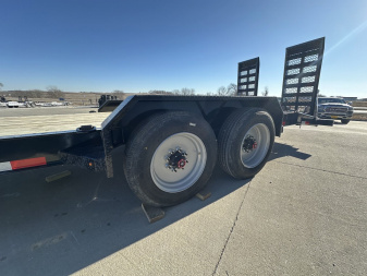 New 2025 H&H Trailers 8.5'x19'+3' 22k Topline I-Beam Industrial Flatbed Equipment Trailer