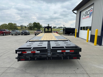 New 2025 H&H Trailers 102"x25'+5' 24K Heavy Duty Low Profile Dovetail Super Deluxe Ramps Gooseneck Deckover Trailer