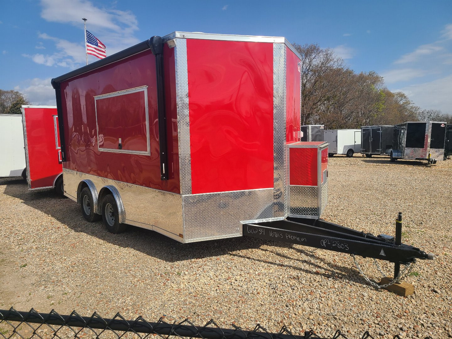 New 8.5x16 Concession Trailer Hood and Sink Package