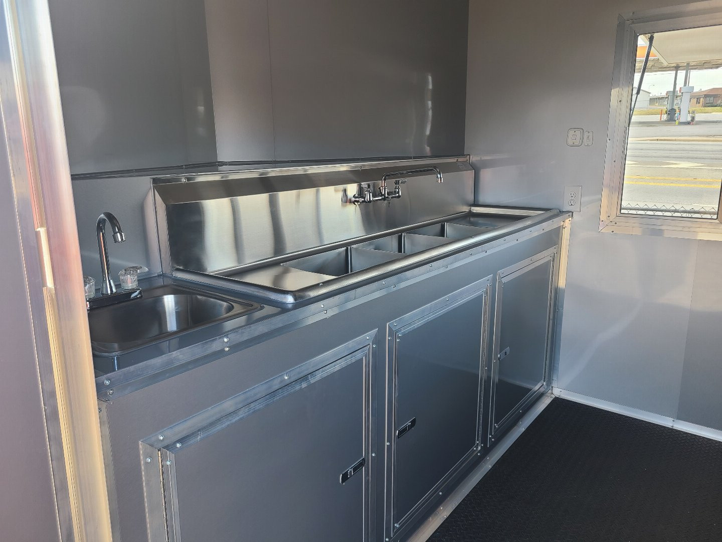 New 8.5x16 Concession Trailer Hood and Sink Package