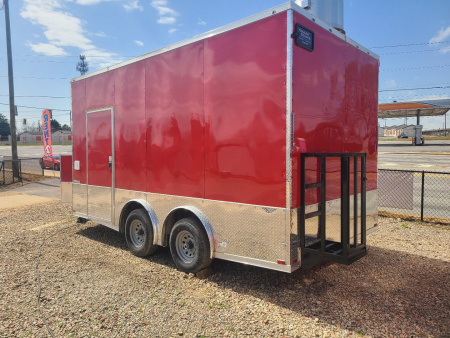 New 8.5x16 Concession Trailer Hood and Sink Package