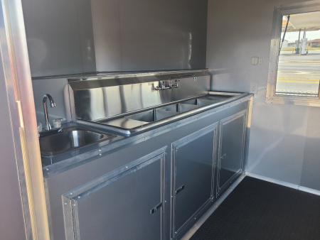 New 8.5x16 Concession Trailer Hood and Sink Package