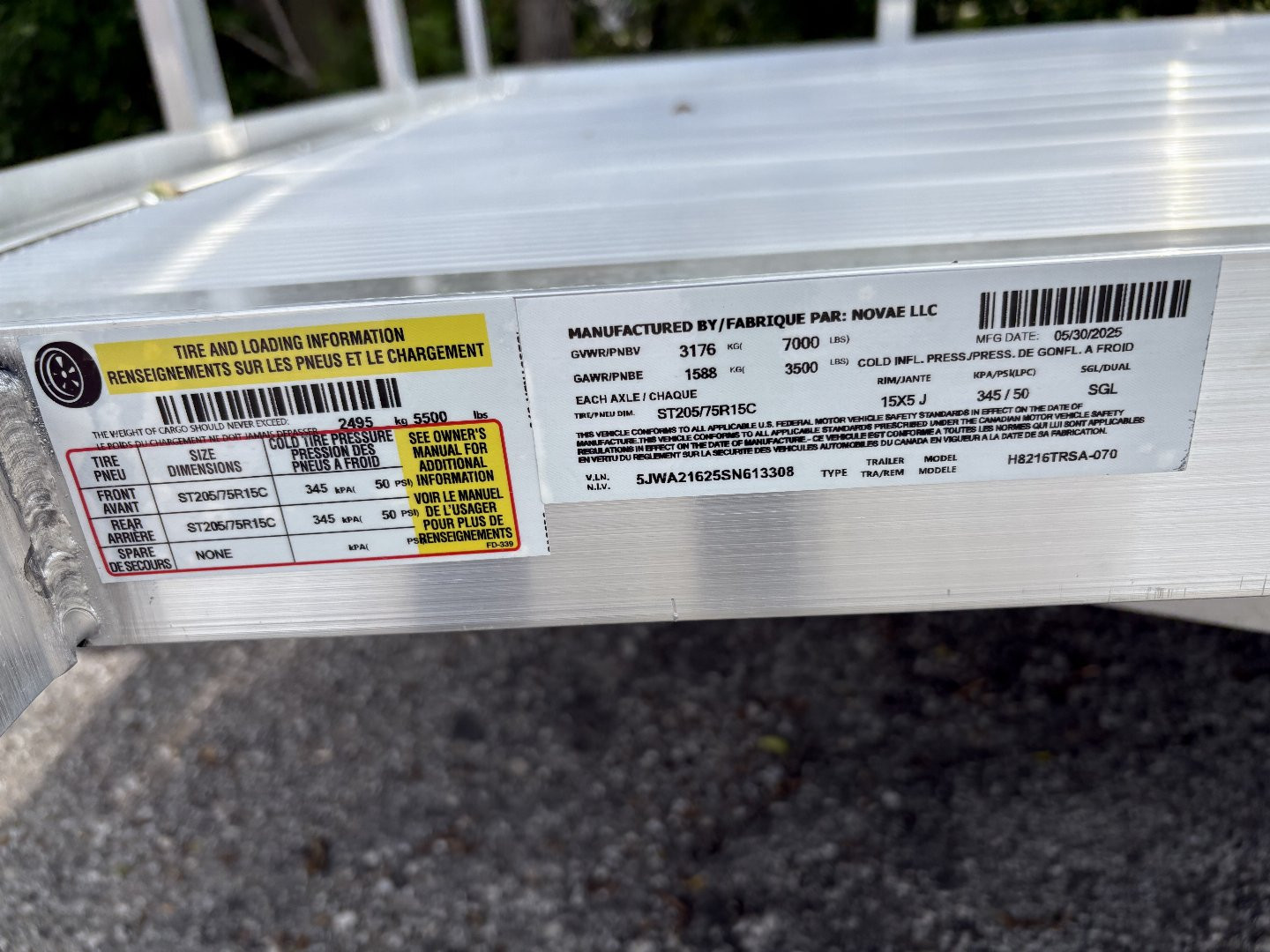 New 2025 H&H 82x16 RailSide 7k Utility Trailer