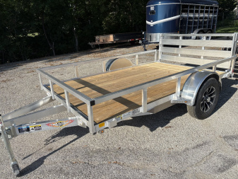 New 2025 H&H 76x10 Aluminum Rail Side 3k Utility Trailer