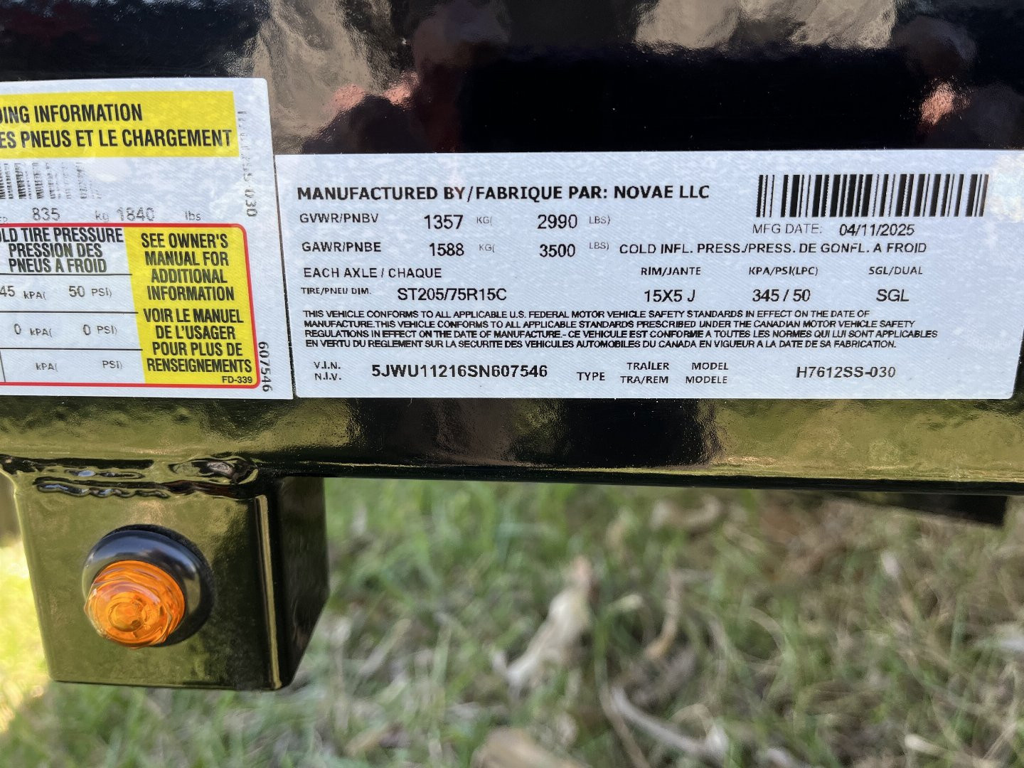 New 2025 H&H 76" x 12' Utility Trailer