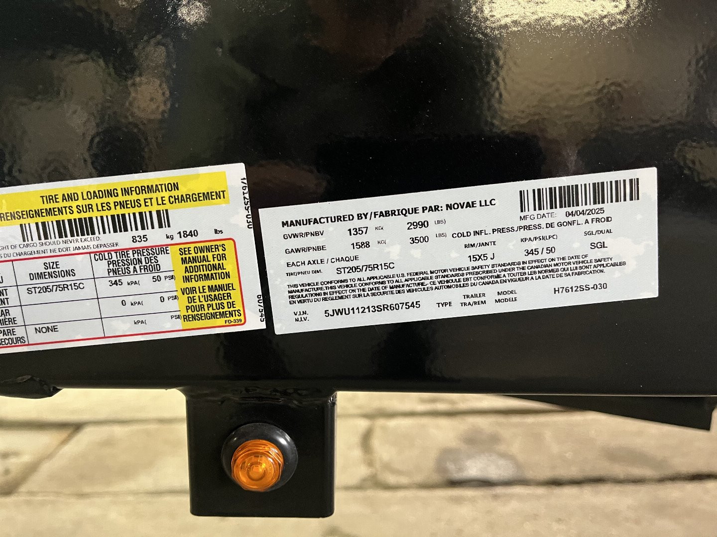 New 2025 H&H 76" x 12' Utility Trailer