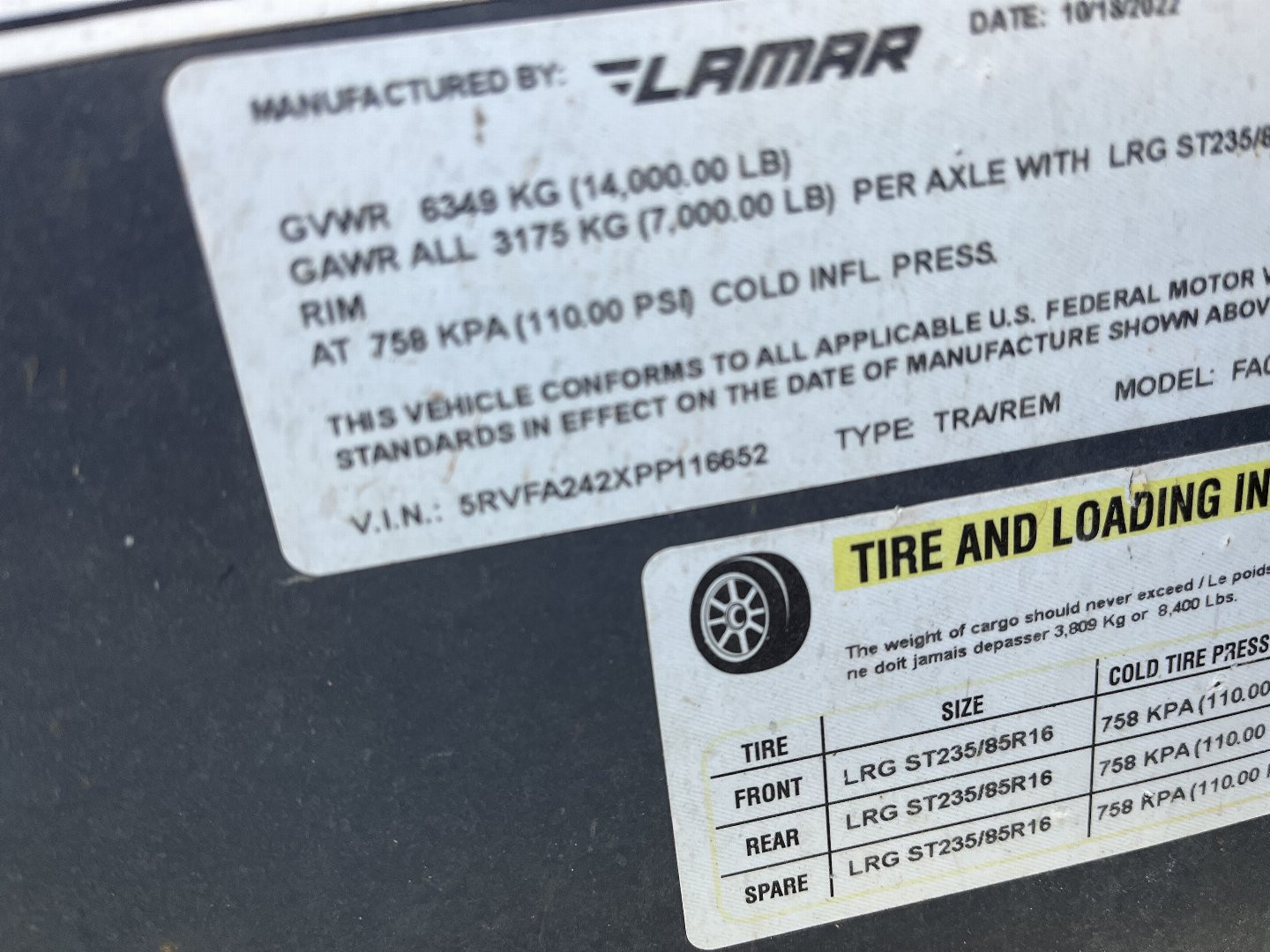 Used 2023 Lamar Trailers 8.5x24 Power Tilt 14k Deckover Trailer