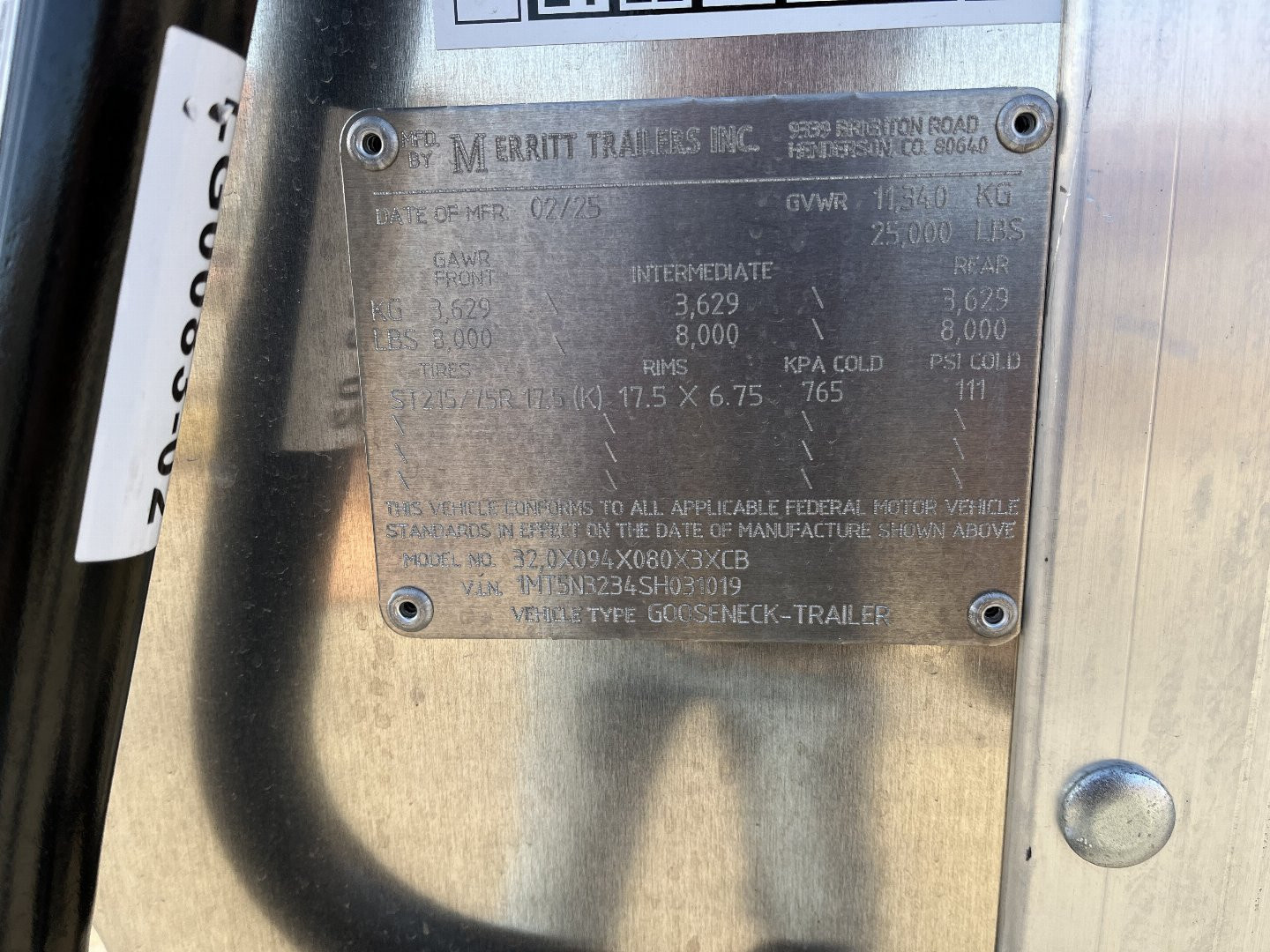 New 2025 Merritt Livestock Stock Trailer 94x32 Triple Axle