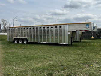New 2025 Merritt Livestock Stock Trailer 94x32 Triple Axle