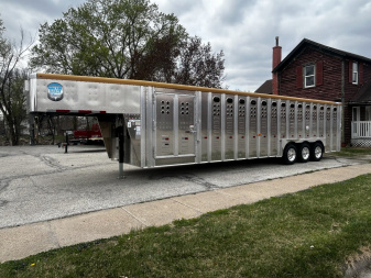 New 2025 Merritt Livestock Stock Trailer 94x32 Triple Axle