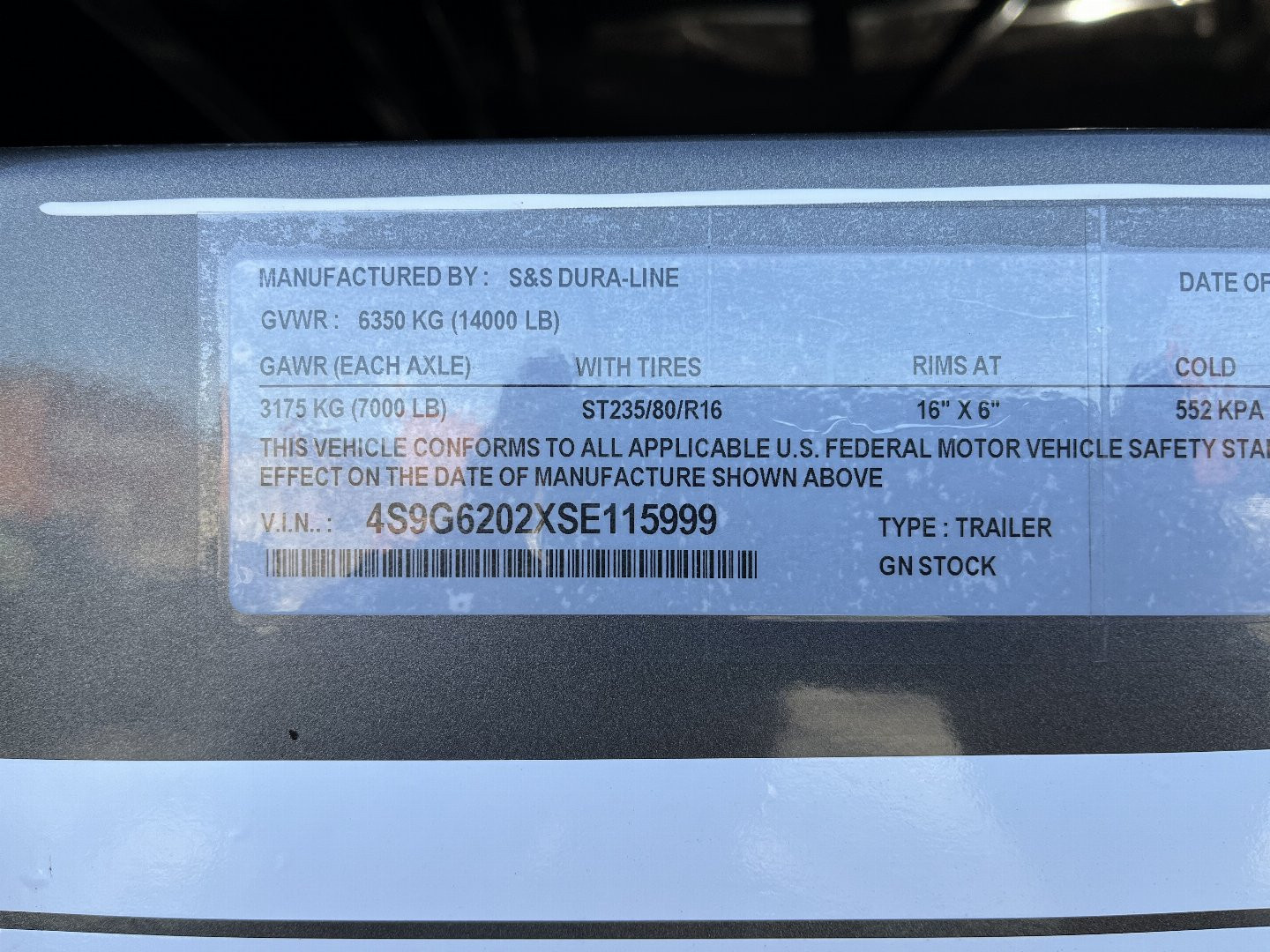 New 2025 S & S Dura Line Stock Trailer