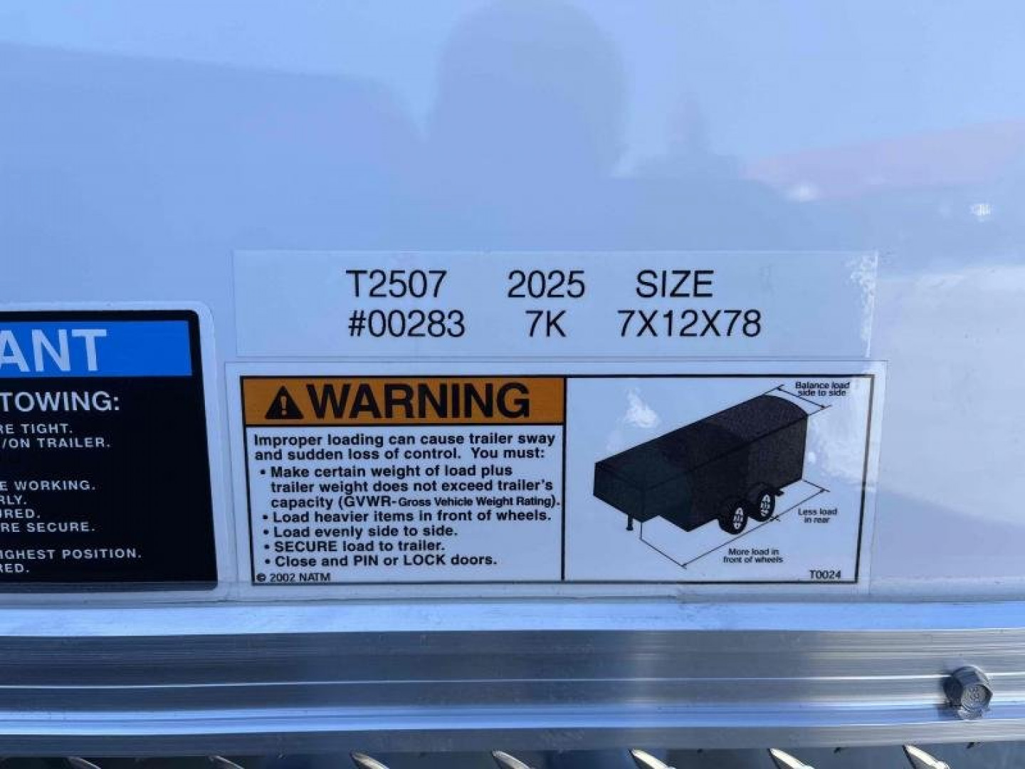 New 2025 H and H Trailer 7x12 HH Series Flat Top V-Nose Enclosed Cargo Trailer  7K Tandem