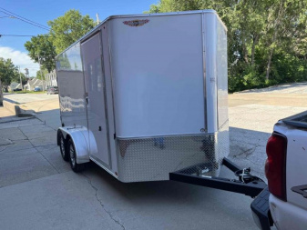 New 2025 H and H Trailer 7x12 HH Series Flat Top V-Nose Enclosed Cargo Trailer  7K Tandem
