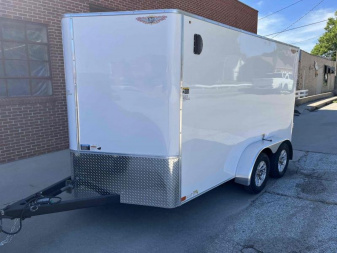 New 2025 H and H Trailer 7x12 HH Series Flat Top V-Nose Enclosed Cargo Trailer  7K Tandem