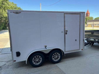 New 2025 H and H Trailer 7x12 HH Series Flat Top V-Nose Enclosed Cargo Trailer  7K Tandem