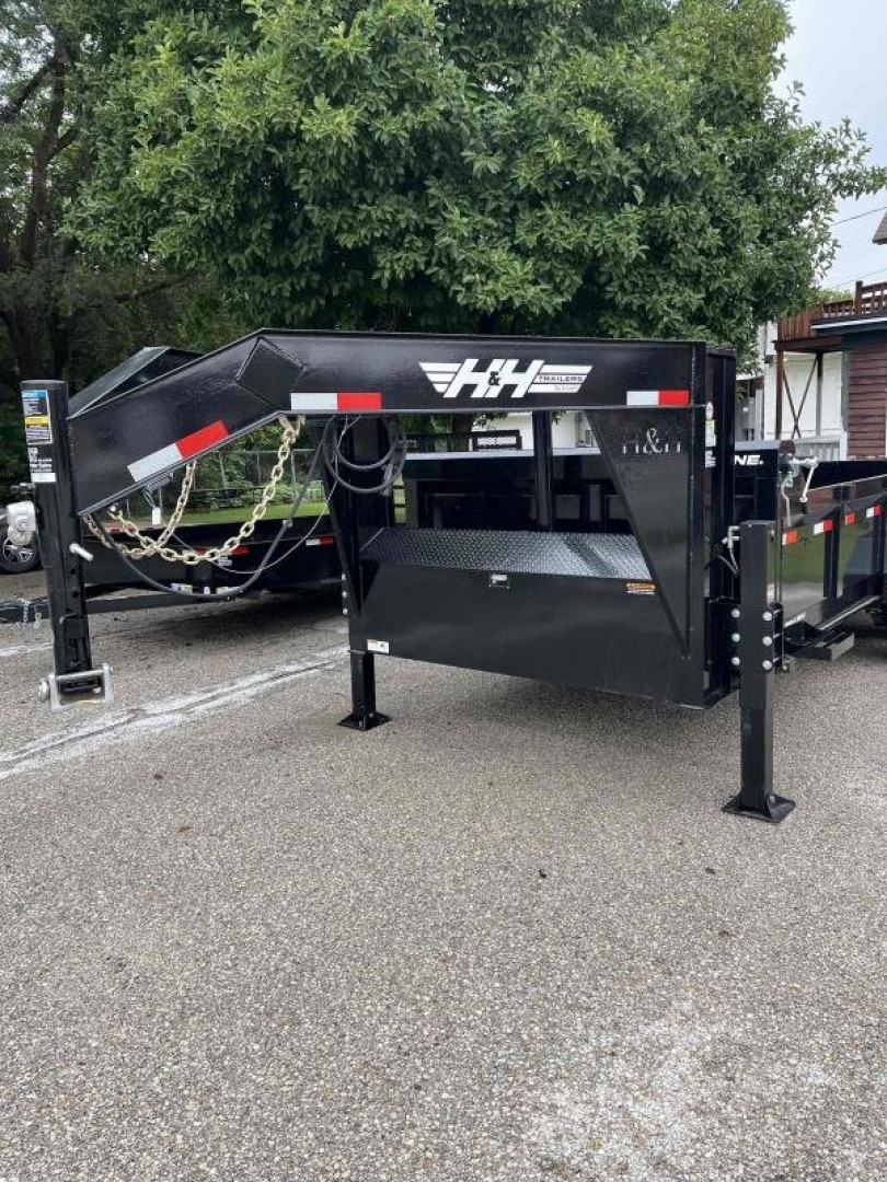 New 2025 H and H Trailer 83 x 16 Topline Gooseneck Telescoping I-Beam Dump 17.6K