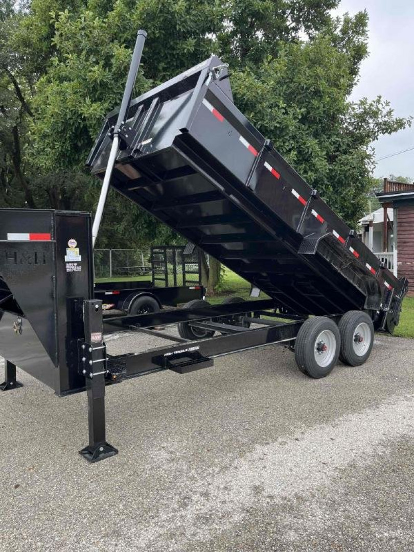 New 2025 H and H Trailer 83 x 16 Topline Gooseneck Telescoping I-Beam Dump 17.6K