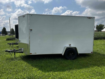 New 2023 H and H Trailer 6x12 HH Series Flat Top V-Nose Enclosed Cargo Trailer  3K Idler