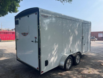 New 2023 H and H Trailer 7x16x78 HH Series Round Top V-Nose Enclosed Cargo Trailer  7K Tandem