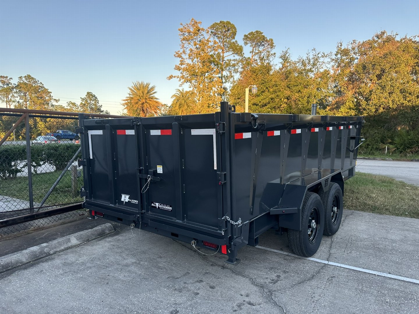 New 2025 Hillcrest Trailers 14K 7X16X40" Sides Dump Trailer w/Hydraulic Jack, LRG tires, HD Ramps
