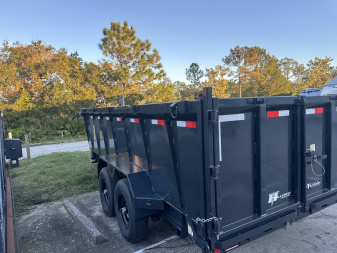 New 2025 Hillcrest Trailers 14K 7X16X40" Sides Dump Trailer w/Hydraulic Jack, LRG tires, HD Ramps