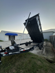 New 2025 Hillcrest Trailers 14K 7X16X40" Sides Dump Trailer w/Hydraulic Jack, LRG tires, HD Ramps