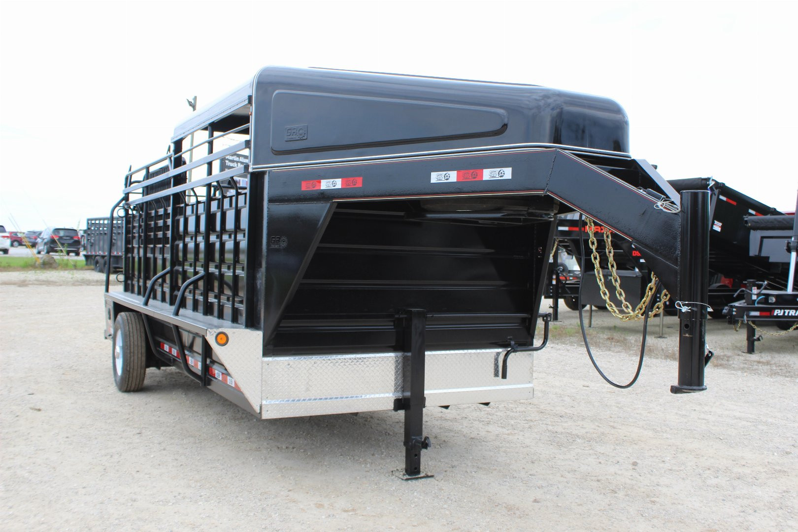 New 2025 GR Trailer 6.8 x 16 Gooseneck Half -Top Livestock