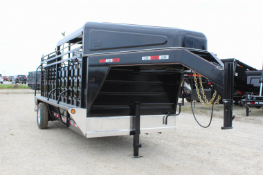 New 2025 GR Trailer 6.8 x 16 Gooseneck Half -Top Livestock