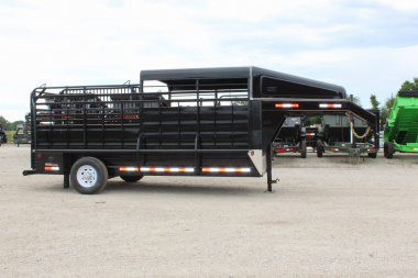 New 2025 GR Trailer 6.8 x 16 Gooseneck Half -Top Livestock