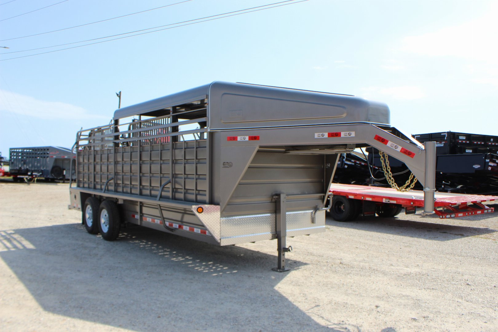 New 2024 GR Trailers 6.8x20 gooseneck half-top Stock Trailer