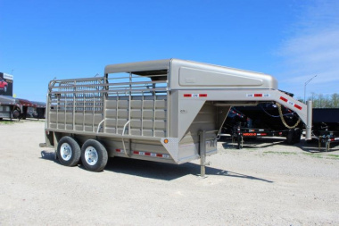 New 2024 GR Trailers 6.8' x 14' Gooseneck Tandem Axle Trailer  Stock / Stock Combo Trailer