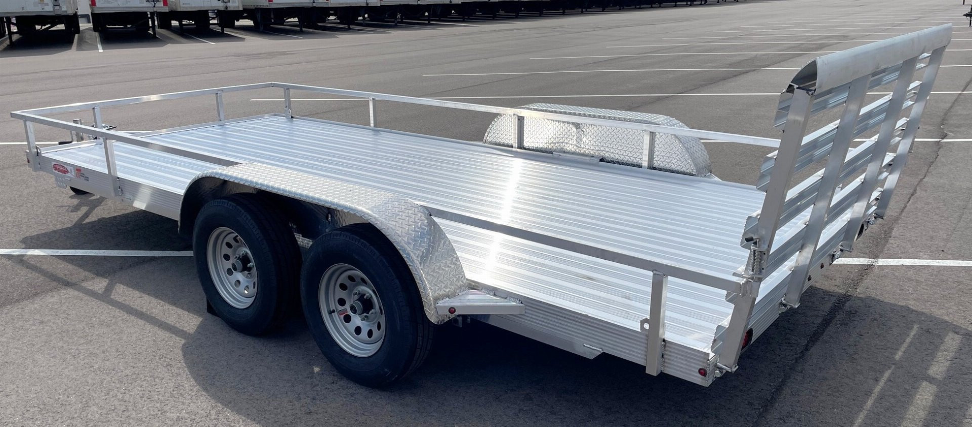 New Cherokee Aluminum 81" x 16' Tandem Axle Utility Trailer: 7000 GVWR, 36" Ramp Gate