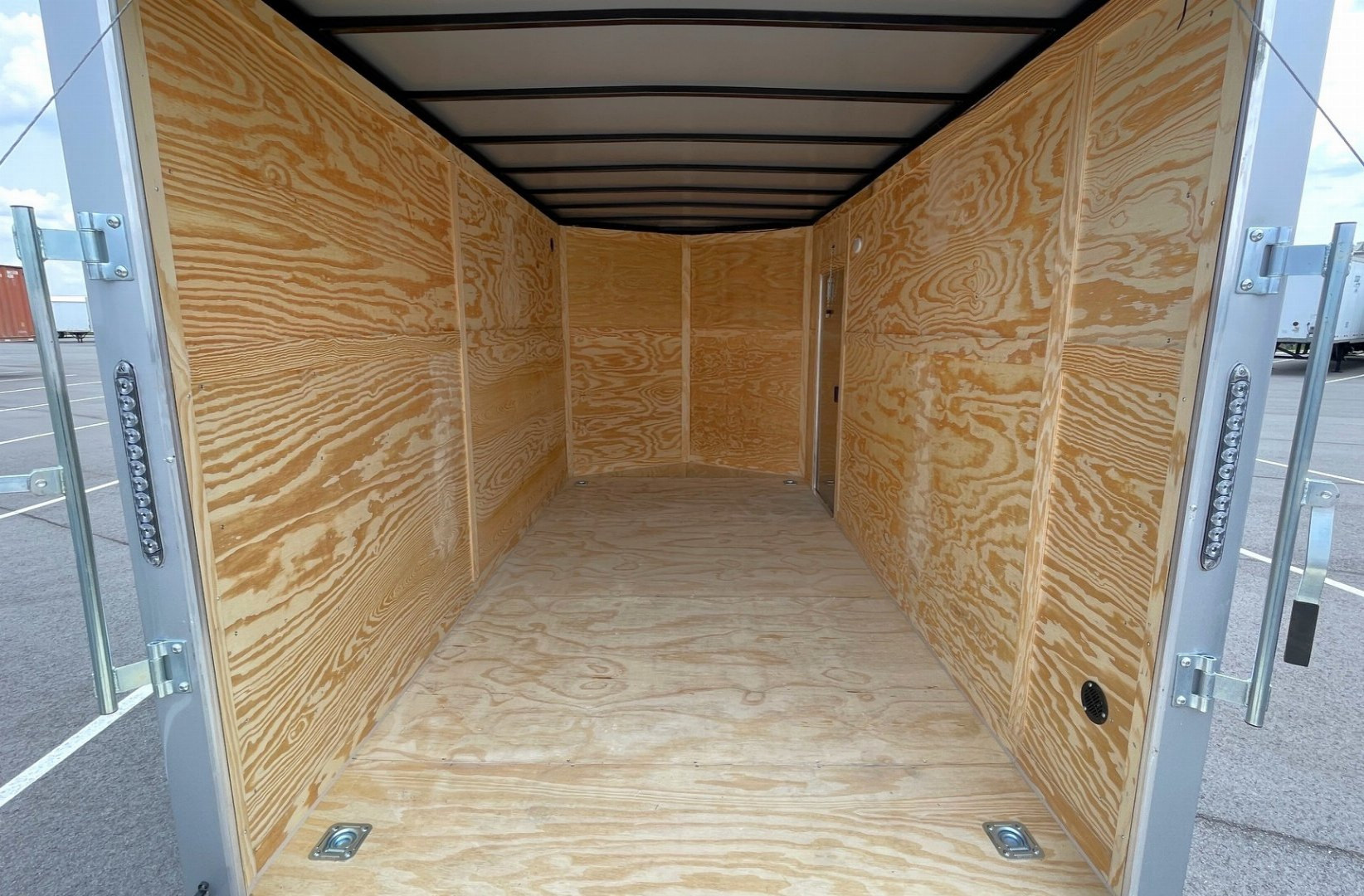 New 7x14 Silver Tandem Axle Enclosed Cargo Trailer- 7' Height, Ramp Door, 7000 GVWR