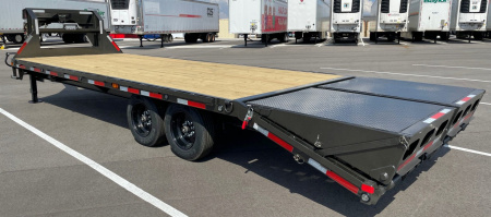 New Maxx-D GSX 20+5 Gooseneck Flatbed Trailer: Maxx-D-Out Ramps, Spare, 17.5 Tires, 18K GVWR