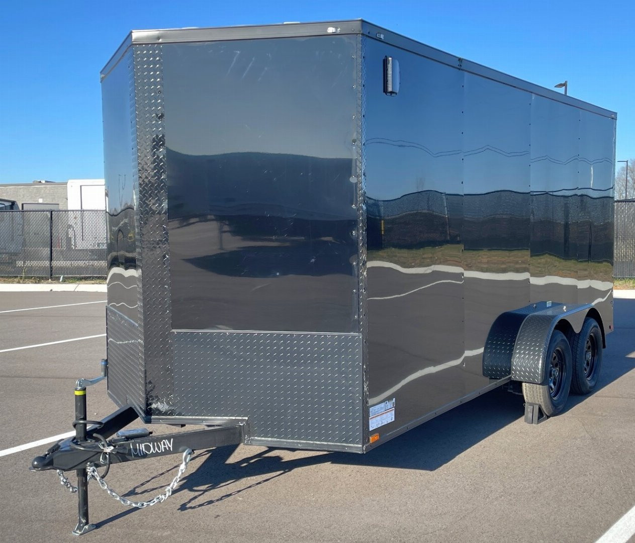 New 7x16 Blackout Tandem Axle Enclosed Cargo Trailer,, 7' Interior Height