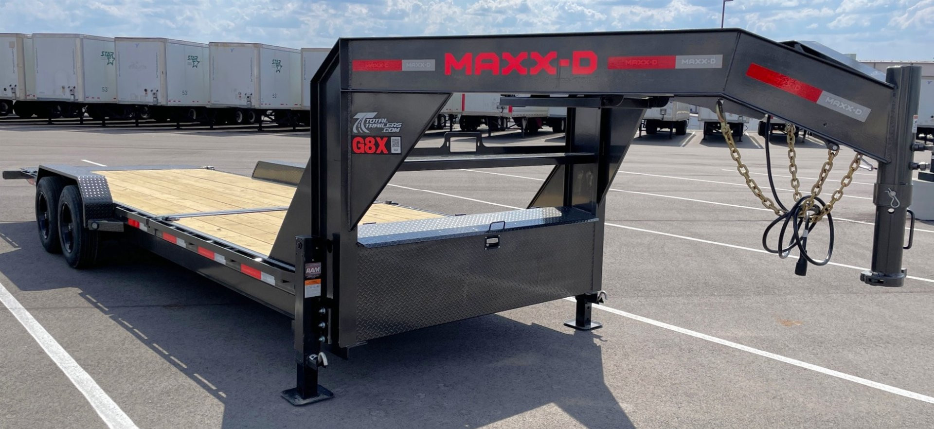 New MAXX-D G8X 24' Gooseneck Gravity Tilt Equipment Trailer 18,000 GVWR, 17.5 Tires, 8K Torsion Axles, Spare