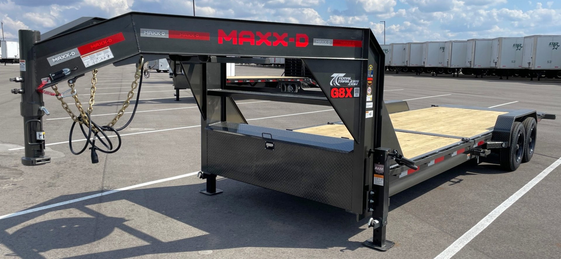New MAXX-D G8X 24' Gooseneck Gravity Tilt Equipment Trailer 18,000 GVWR, 17.5 Tires, 8K Torsion Axles, Spare