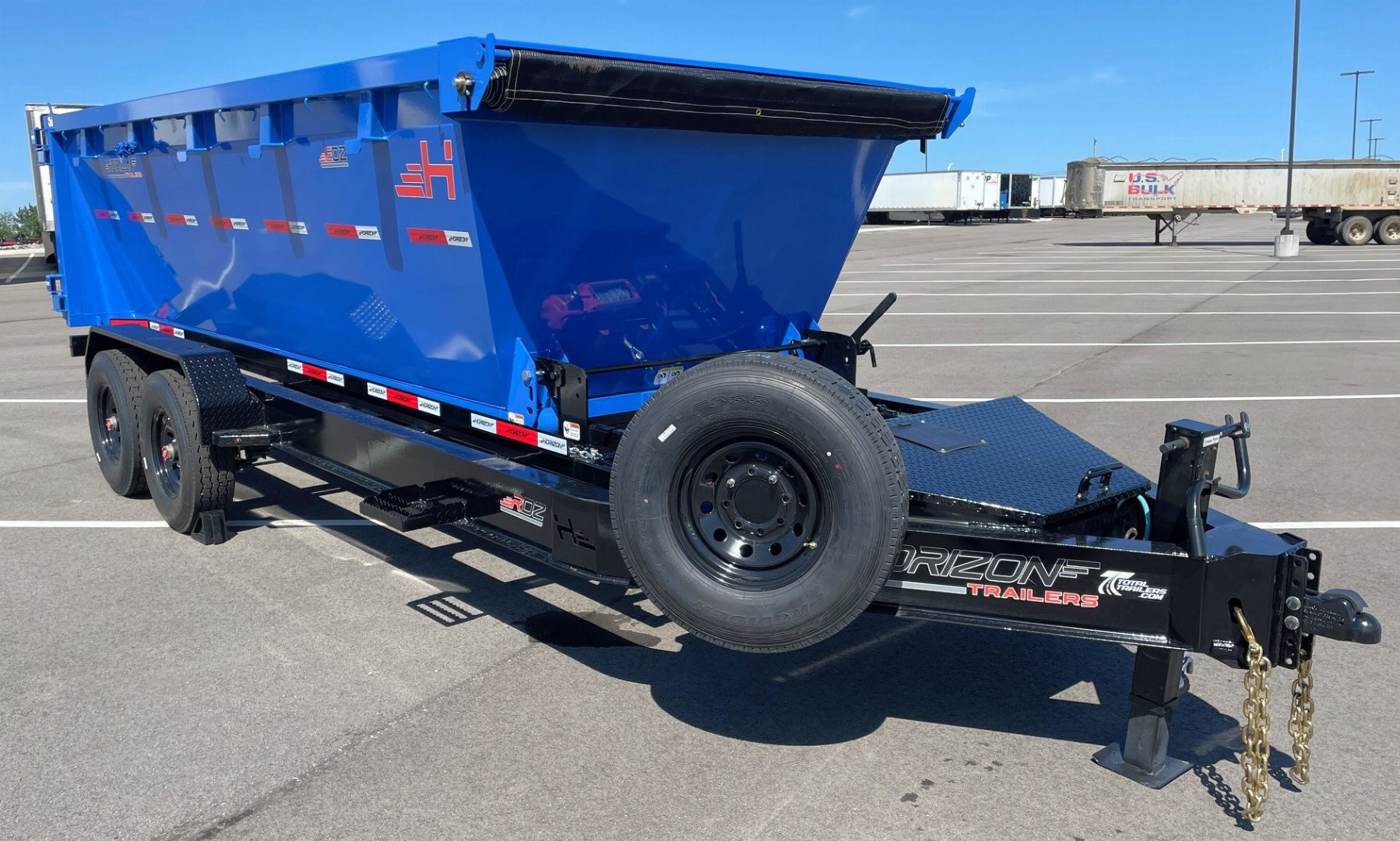 New Horizon Trailers RDZ 16' Bumper Pull Roll Off Dump Trailer-- 17K GVWR-- (3) Blue Bins