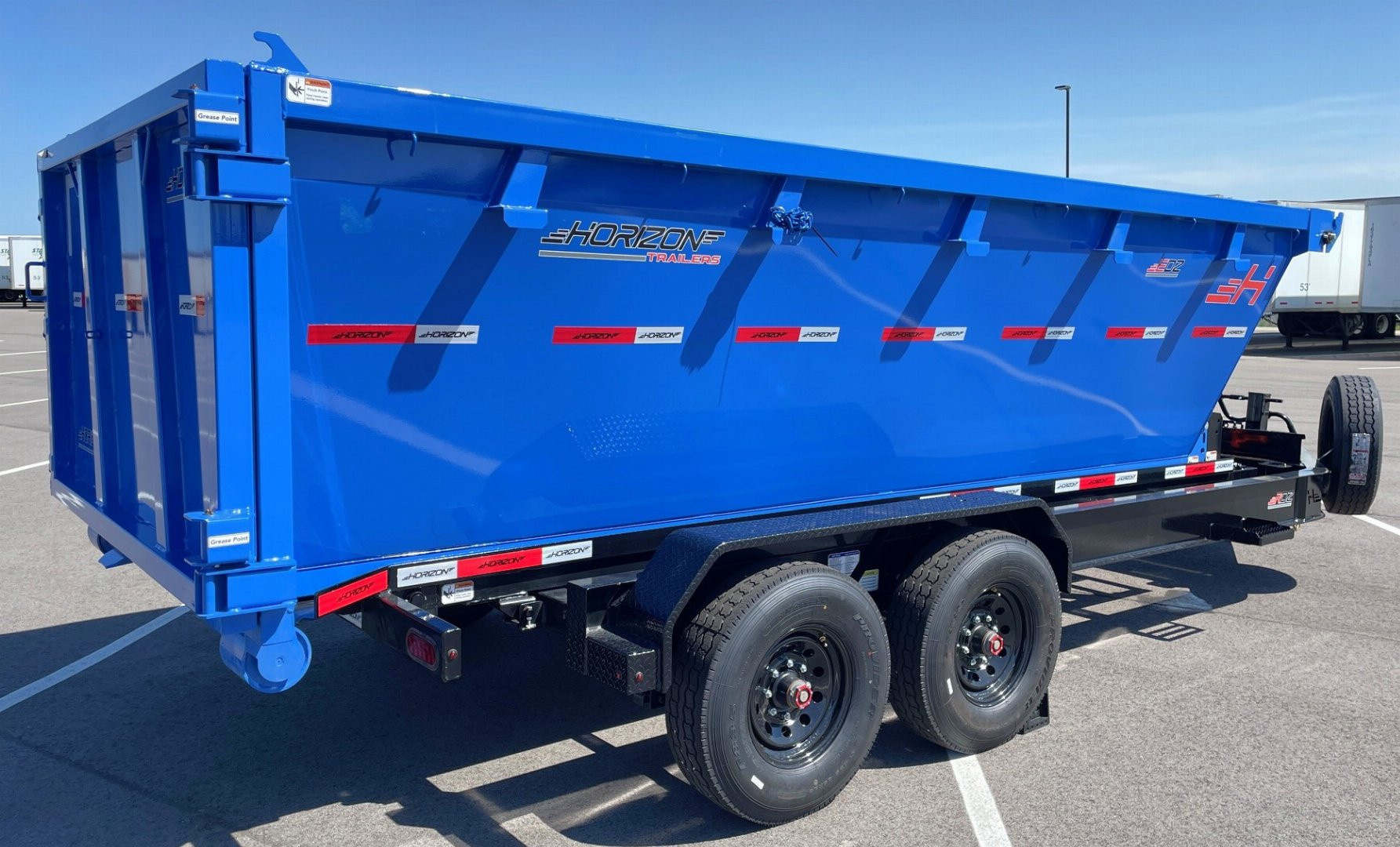 New Horizon Trailers RDZ 16' Bumper Pull Roll Off Dump Trailer-- 17K GVWR-- (3) Blue Bins