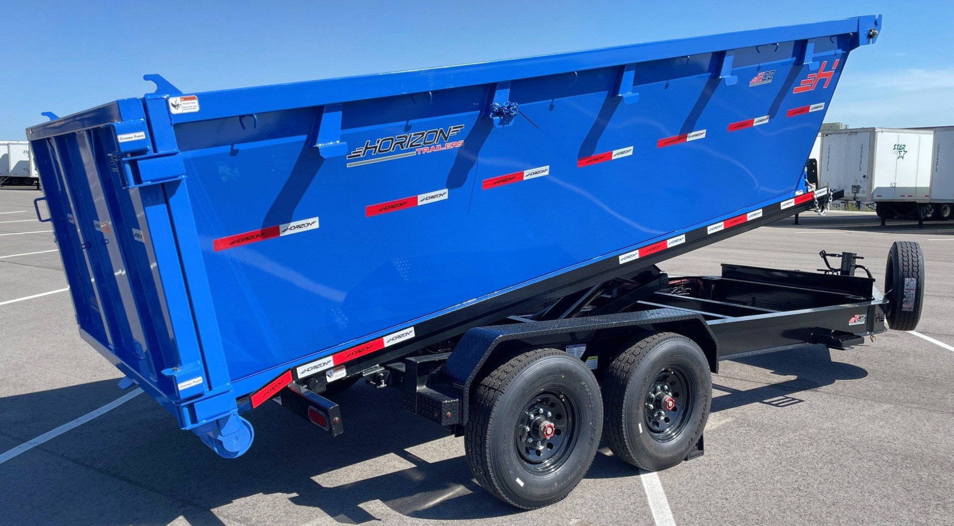 New Horizon Trailers RDZ 16' Bumper Pull Roll Off Dump Trailer-- 17K GVWR-- (3) Blue Bins
