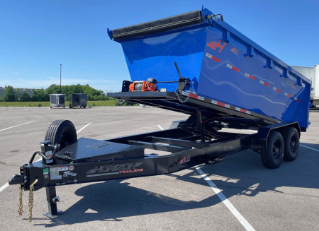 New Horizon Trailers RDZ 16' Bumper Pull Roll Off Dump Trailer-- 17K GVWR-- (3) Blue Bins