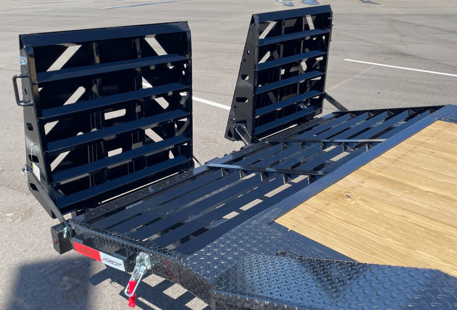 New Horizon HEH 22'x 102" Equipment Trailer--Mountain Ramps, Drive Over Fenders ,21,000 GVWR , Spare