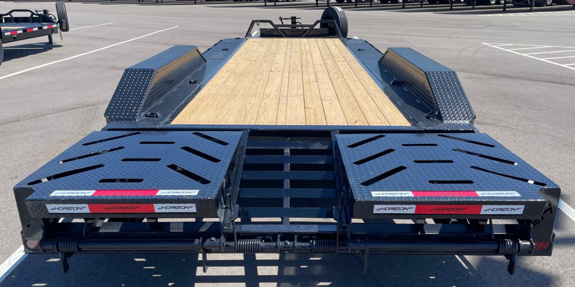 New Horizon HEH 22'x 102" Equipment Trailer--Mountain Ramps, Drive Over Fenders ,21,000 GVWR , Spare