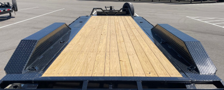 New Horizon HEH 22'x 102" Equipment Trailer--Mountain Ramps, Drive Over Fenders ,21,000 GVWR , Spare