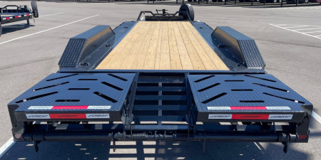 New Horizon HEH 22'x 102" Equipment Trailer--Mountain Ramps, Drive Over Fenders ,21,000 GVWR , Spare