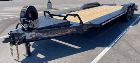 New Horizon HEH 22'x 102" Equipment Trailer--Mountain Ramps, Drive Over Fenders ,21,000 GVWR , Spare