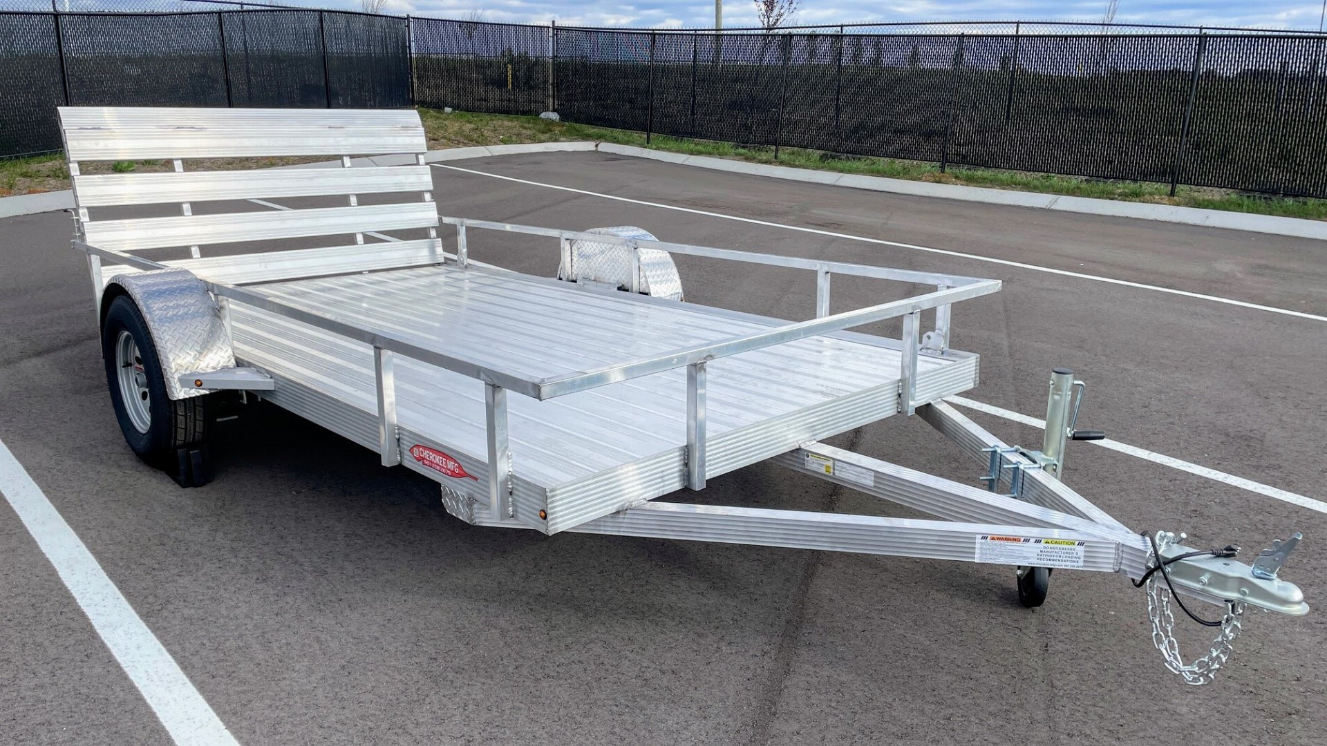 New Cherokee 76"x 12' Single Axle Aluminum Utility Trailer 3500 (GVWR)
